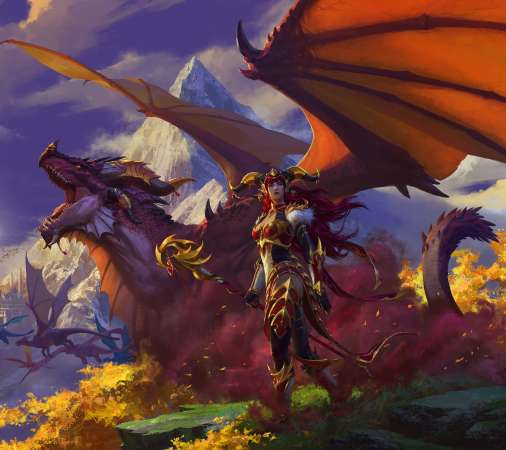 World of Warcraft: Dragonflight Mobile Horizontal fond d'cran