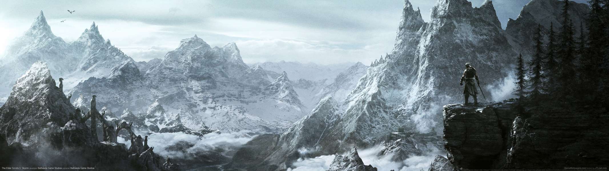 The Elder Scrolls 5: Skyrim dual screen fond d'cran